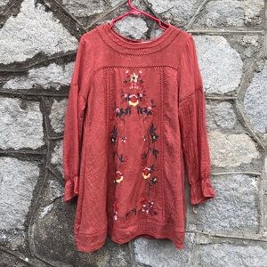 NWT orange dress with embroidery flowers.